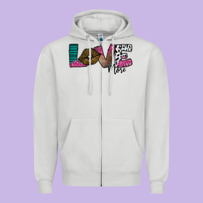 Love More Zipper Hoodie Designed By Sublimationcraftshop