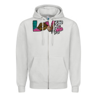 Dove Grey Love More Zipper Hoodie - SublimationCraftShop
