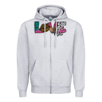 Heather Grey Love More Zipper Hoodie - SublimationCraftShop
