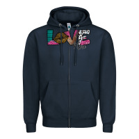 Navy Love More Zipper Hoodie - SublimationCraftShop