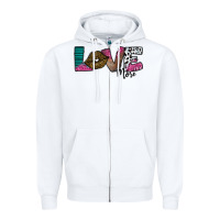 White Love More Zipper Hoodie - SublimationCraftShop