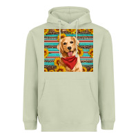 Matcha golden retriever with sunflowers Heavyweight Hoodie - Artiststas