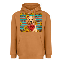Meerkat golden retriever with sunflowers Heavyweight Hoodie - Artiststas
