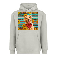 Moon Dust golden retriever with sunflowers Heavyweight Hoodie - Artiststas