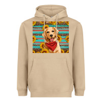 Mushroom golden retriever with sunflowers Heavyweight Hoodie - Artiststas