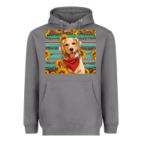 Storm golden retriever with sunflowers Heavyweight Hoodie - Artiststas