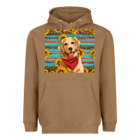 Toasted Coconut golden retriever with sunflowers Heavyweight Hoodie - Artiststas