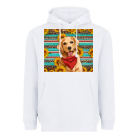 White golden retriever with sunflowers Heavyweight Hoodie - Artiststas