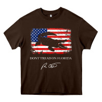 Chocolate Brown Don_t Tread On Florida Governor Ron DeSantis 2022 USA Flag Heavy Core Tee - minhPixels