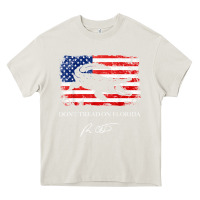 Cream Don_t Tread On Florida Governor Ron DeSantis 2022 USA Flag Heavy Core Tee - minhPixels
