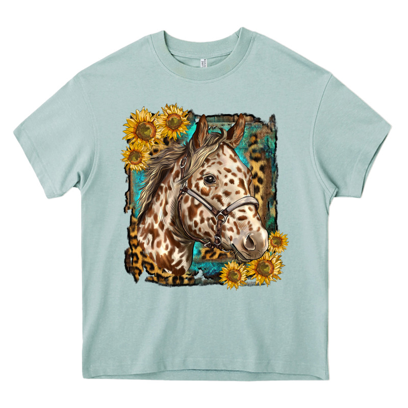 Appaloosa Horse With Sunflowers And Western Background Heavy Core Tee by LillyAllenDesigns | Teevron