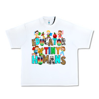 White Educator of tiny humans Urban Heavy Tee - RanaPortraitStore