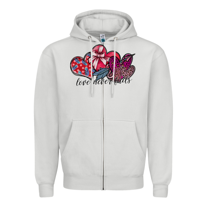 Love Never Fails Zipper Hoodie by SublimationCraftShop | Teevron