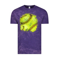 Cloud Purple Softball background Vintage Tee - HowdyJamesFarm