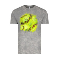 Cloud Rock Softball background Vintage Tee - HowdyJamesFarm