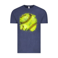 Vintage Denim Softball background Vintage Tee - HowdyJamesFarm