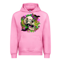 Fuchsia Pink halloween skull Urban Hoodie - AdoDesignShop