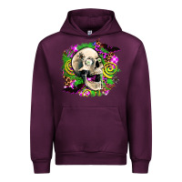 Mauve Wine halloween skull Urban Hoodie - AdoDesignShop
