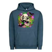 Pigment Midnight Navy halloween skull Urban Hoodie - AdoDesignShop