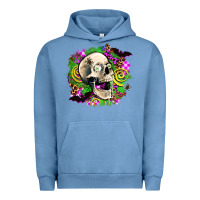 Pigment Pebble Blue halloween skull Urban Hoodie - AdoDesignShop