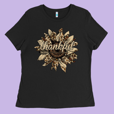Thankful Sunflower Ladies Tee Designed By Bettercallsaul