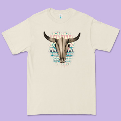 Western Aztec Bull Skull Premium Tee Designed By Bettercallsaul