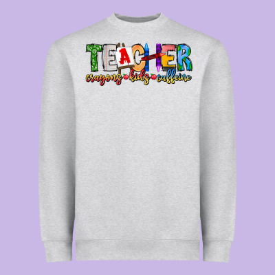 Teacher Cryons Kids Caffeine Heavyweight Sweatshirt Designed By Cowhidedigitalart