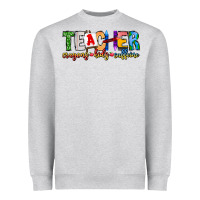 Heather Grey Teacher Cryons Kids Caffeine Heavyweight Sweatshirt - CowhideDigitalArt