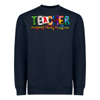 Navy Teacher Cryons Kids Caffeine Heavyweight Sweatshirt - CowhideDigitalArt