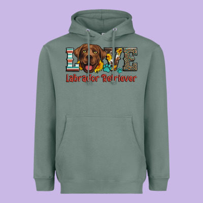 Love Labrador Retriever Heavyweight Hoodie Designed By Artiststas