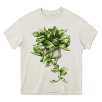 Cream Golden Pothos Heavy Core Tee - LillyAllenDesigns
