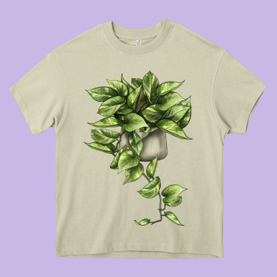 Golden Pothos Heavy Core Tee Designed By Lillyallendesigns
