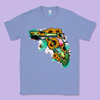 Florida Map Sunflower Cactus Serape Classic Tee Designed By Ranaportraitstore