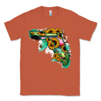 Copper Florida Map Sunflower Cactus Serape Classic Tee - RanaPortraitStore