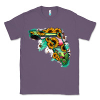 Lavender Florida Map Sunflower Cactus Serape Classic Tee - RanaPortraitStore