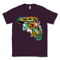 Plum Florida Map Sunflower Cactus Serape Classic Tee - RanaPortraitStore