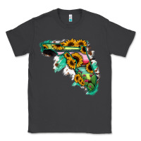 Smoke Florida Map Sunflower Cactus Serape Classic Tee - RanaPortraitStore