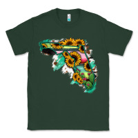 Sports Green Florida Map Sunflower Cactus Serape Classic Tee - RanaPortraitStore