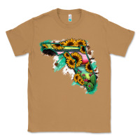 Toasted Coconut Florida Map Sunflower Cactus Serape Classic Tee - RanaPortraitStore
