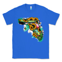 True Royal Florida Map Sunflower Cactus Serape Classic Tee - RanaPortraitStore