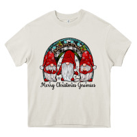 Cream merry Christmas Gnomes Rainbow Heavy Core Tee - JahusDesignShop