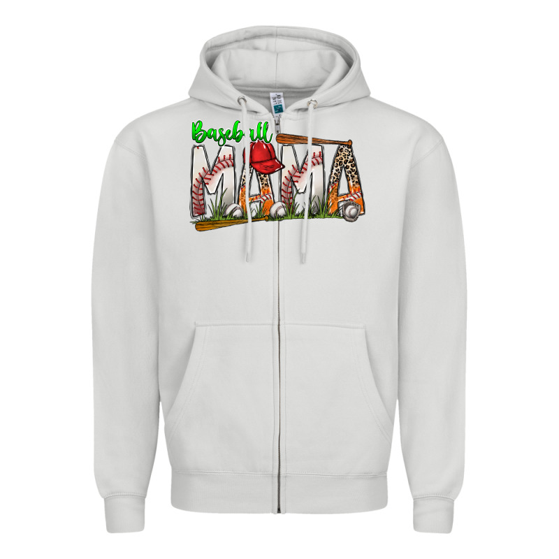 Baseball Mama Zipper Hoodie by SublimationCraftShop | Teevron