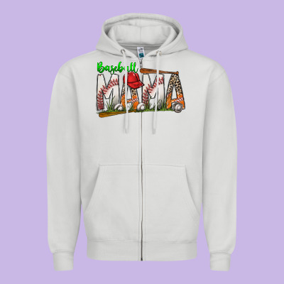 Baseball Mama Zipper Hoodie Designed By Sublimationcraftshop