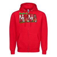 Red baseball mama Zipper Hoodie - SublimationCraftShop