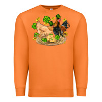 Carrot st patricks day farm chicken rooster chick  shamrock gold Premium Sweatshirt - Artiststas