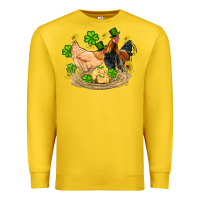 Lemon st patricks day farm chicken rooster chick  shamrock gold Premium Sweatshirt - Artiststas