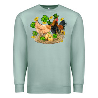 Seafoam st patricks day farm chicken rooster chick  shamrock gold Premium Sweatshirt - Artiststas