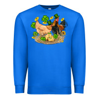 True Royal st patricks day farm chicken rooster chick  shamrock gold Premium Sweatshirt - Artiststas