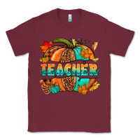 Burgundy Teacher pumpkin Classic Tee - NancyCooperArtShop