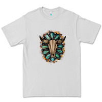 Dove Grey Western Gemstone Bull Skull Premium Tee - Bettercallsaul
